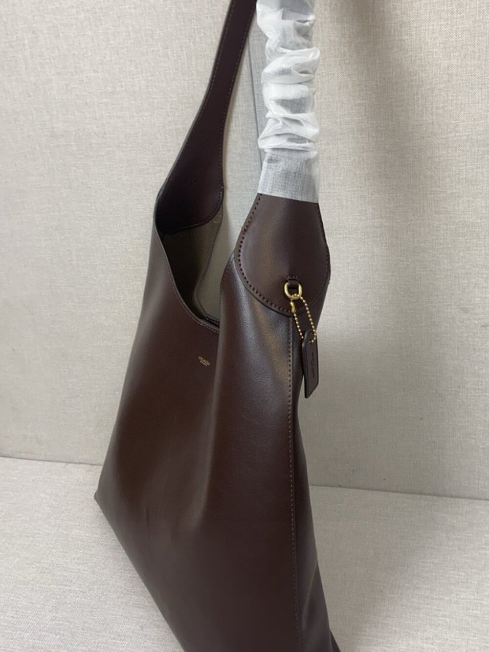 Coach Brooklyn 28 Large Maple Brown Leather Shoulder Bag New - Picture 5 of 8